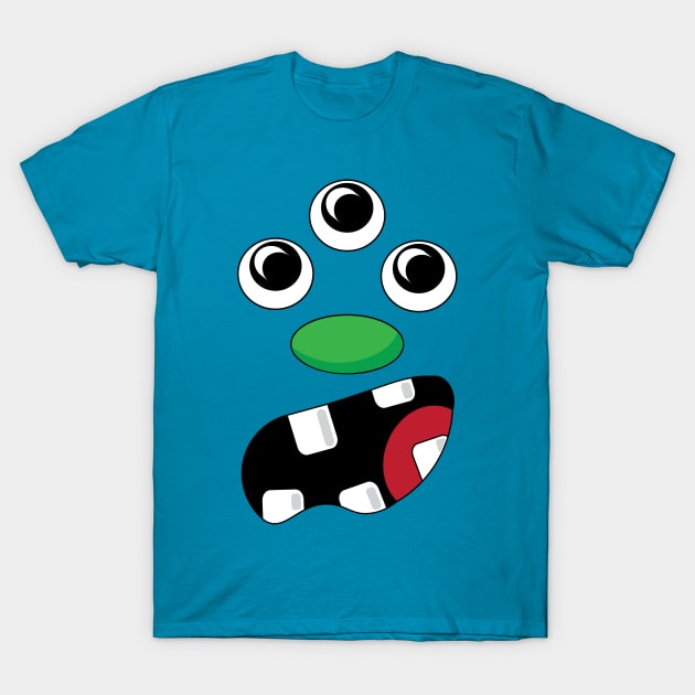 Silly Monster Face T-Shirt | Three Eyes T-Shirt by TeesByJay